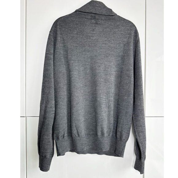 Polo Ralph Lauren Merino Wool Sweater Shawl Collar Size Large Gray - Picture 4 of 5